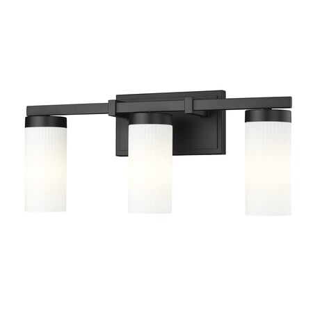 Z-Lite Danica 3 Light Vanity, 20.5in. W x 9in. H, Matte Black 3044-3V-MB